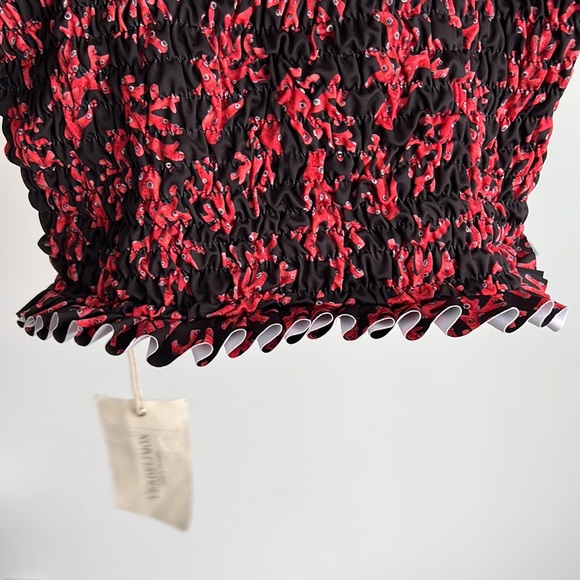 NEW w/ tag Verdelimon strapless ruched bikini top with ruffles coral reef print - Picture 3 of 4